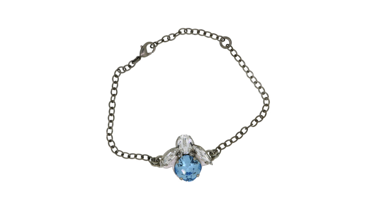 The Blue Bee Bracelet in Platinum