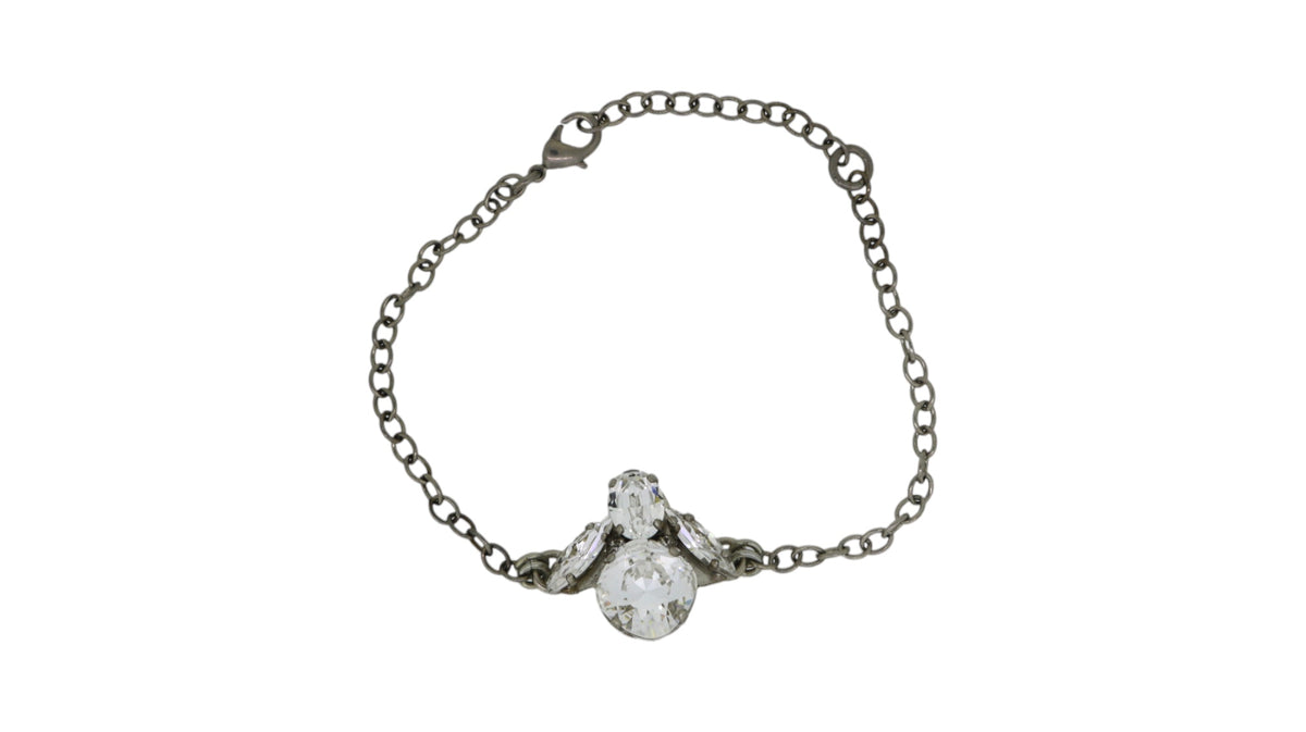The Clear Bee Bracelet in Platinum