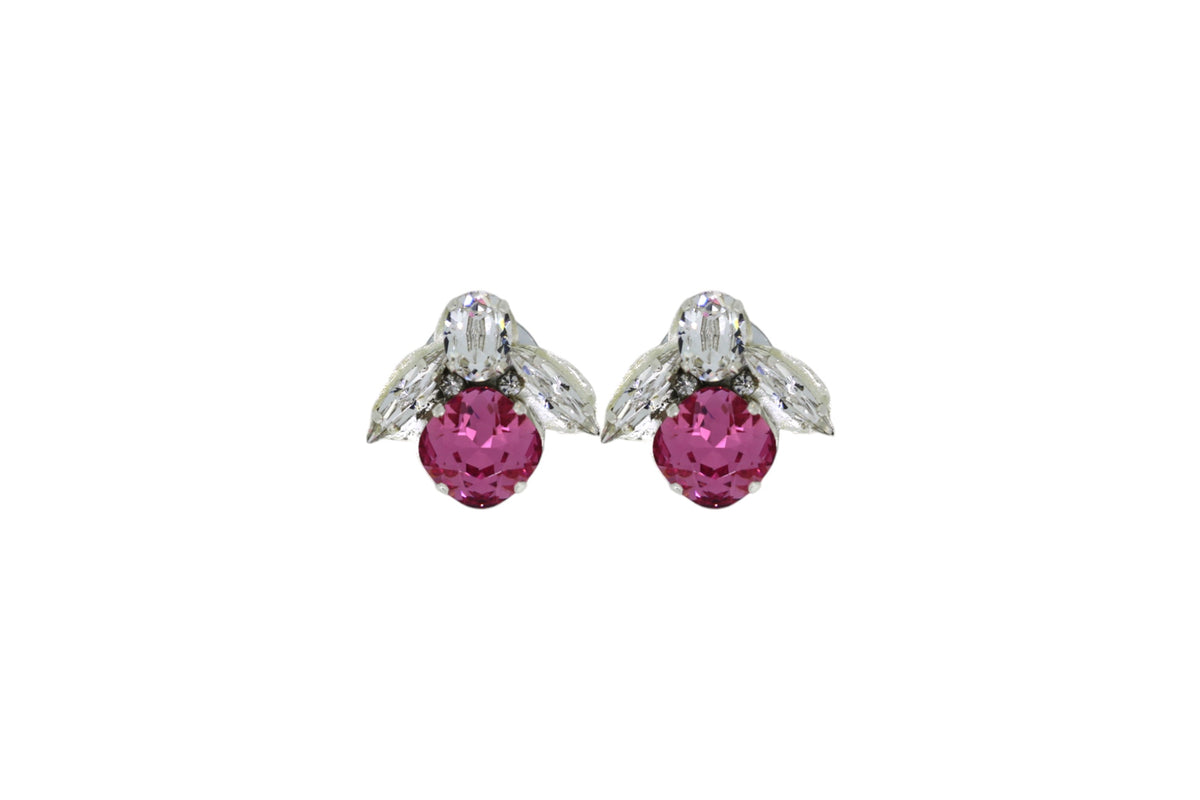 Pink Bee Earrings Platinum