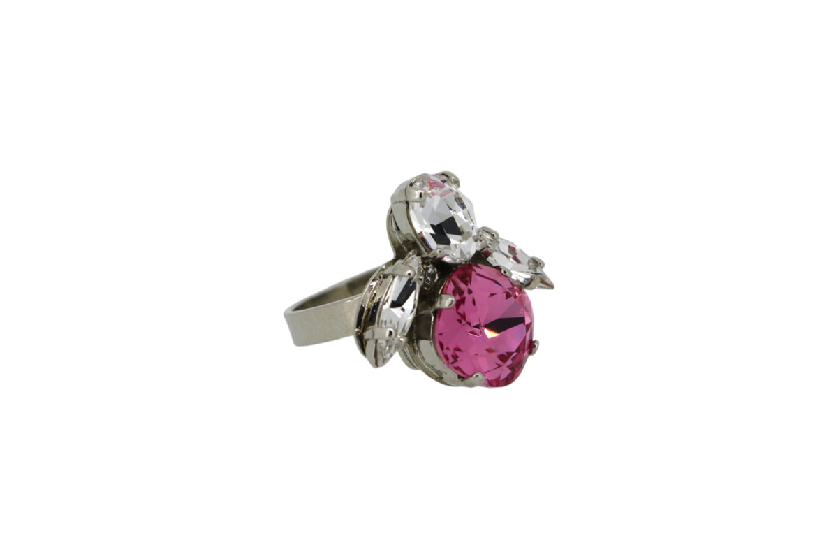 The Pink Bee Ring in Platinum