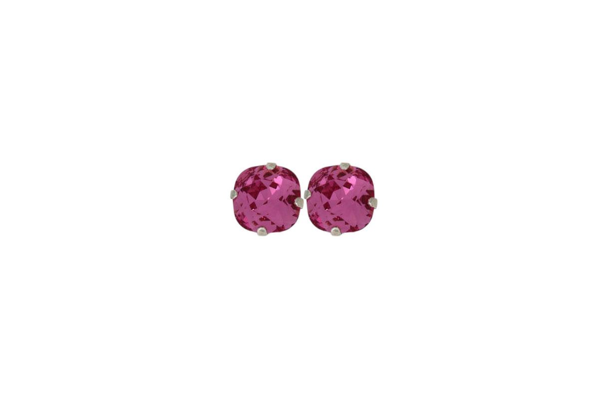 The Large Pink Stud in Platinum