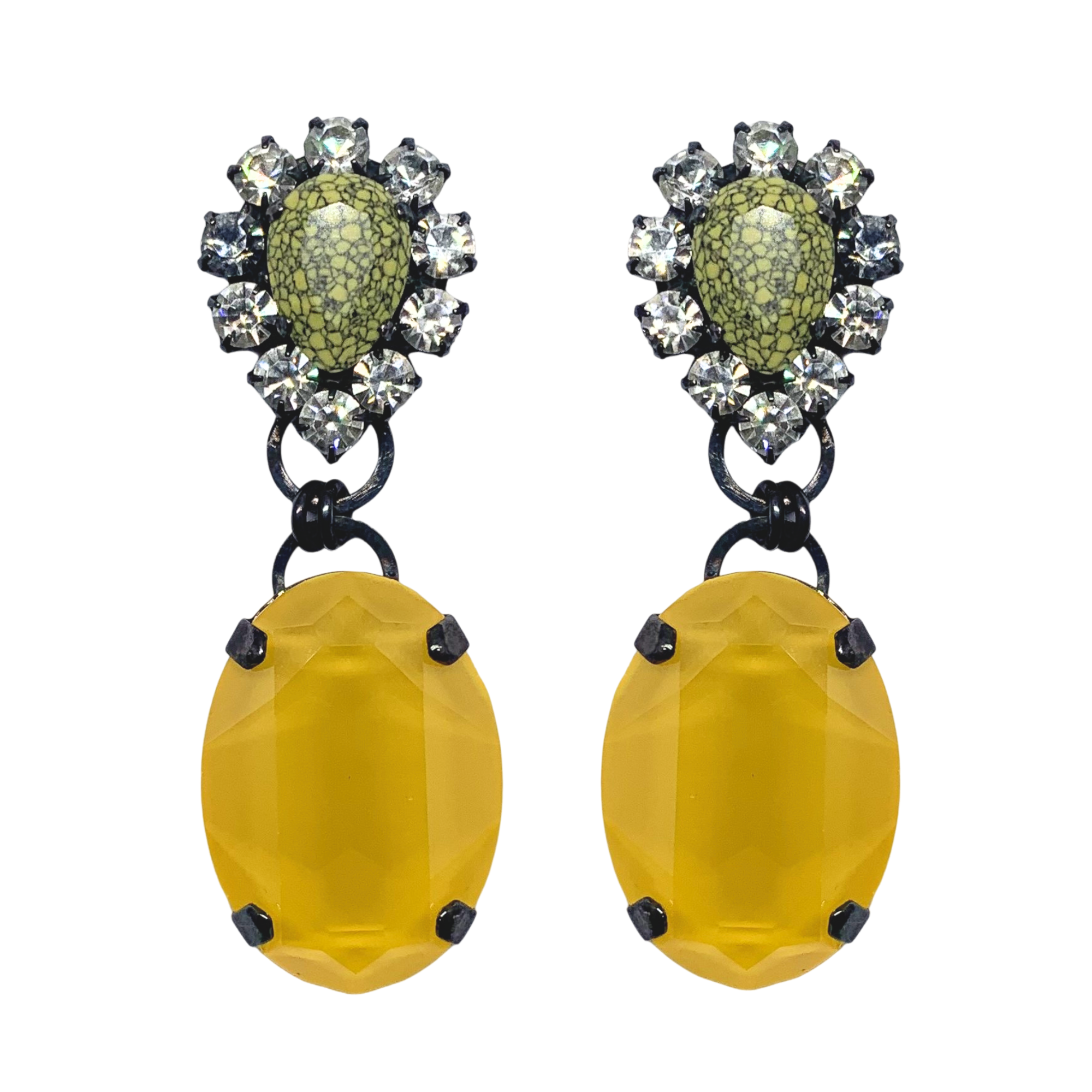 Yellow online crystal earrings