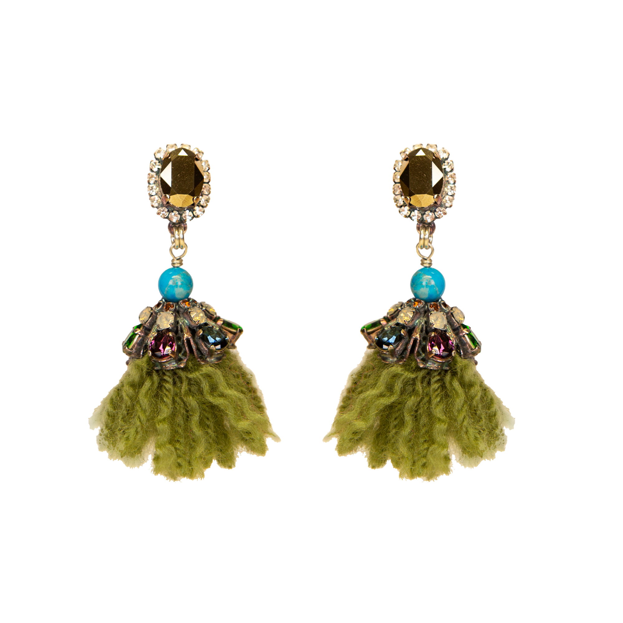 Emerald green 2025 tassel earrings